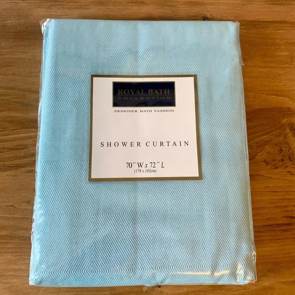 Royal Bath Collection Blue Fabric Shower Curtain Designer Bath Fashion 70x72